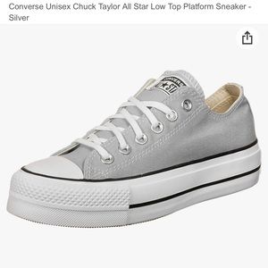 347
Converse Unisex Chuck Taylor All Star Low Top Platform Sneaker - Silver